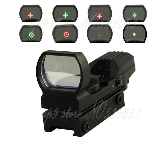 Tactique 1 X 22 X 33 holographique 4 réticule Reflex Red Green Dot Sight 11 mm Rail pour Airsoft fusil de chasse portée livraison gr
