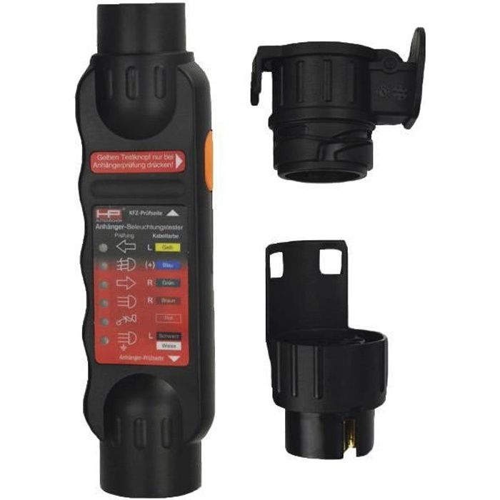 Testeur prise de courant éclairage remorque voiture avec adaptateur 7/13 broches
