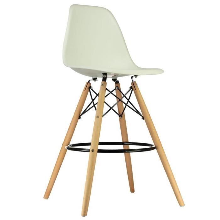 LOT DE 2 SCANDINAVE CIRCLE CHAISE HAUTE DE BAR BLANCHE