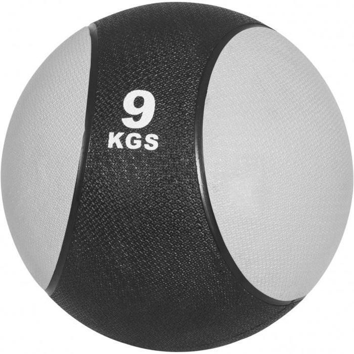 Médecine ball 9kg gris/noir