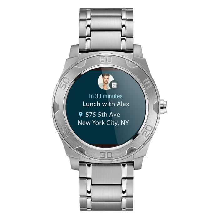 GUESS Ace Mens Touch, AMOLED, Écran tactile, 24 h, Argent