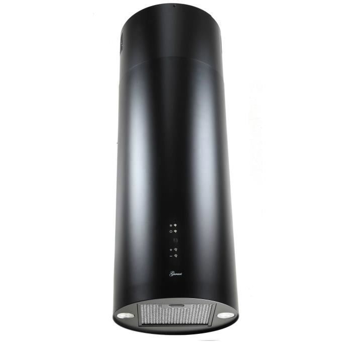 Hotte murale GURARI GCH V 380 36 BL PRIME, Hotte aspirante ronde 36 cm, noire, 1000m³/h, 4 vitesses, écran d'affichage
