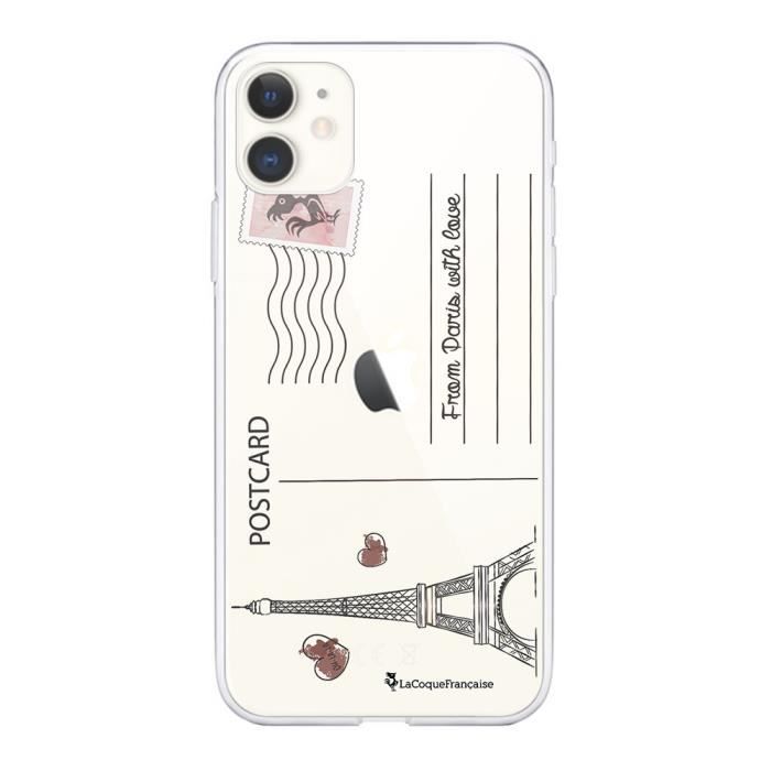 Coque iPhone 11 360 intégrale transparente Carte Postale Ecriture Tendance Design La Coque Francaise
