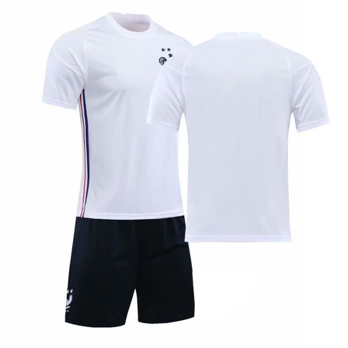 France FG Balle d'équipe 2020-21 Jersey Maillot et Shorts de football Homme-Enfant -blanc