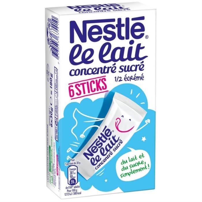 NESTLE - Lait Concentre Sucre Sticks 180G - Lot De 4