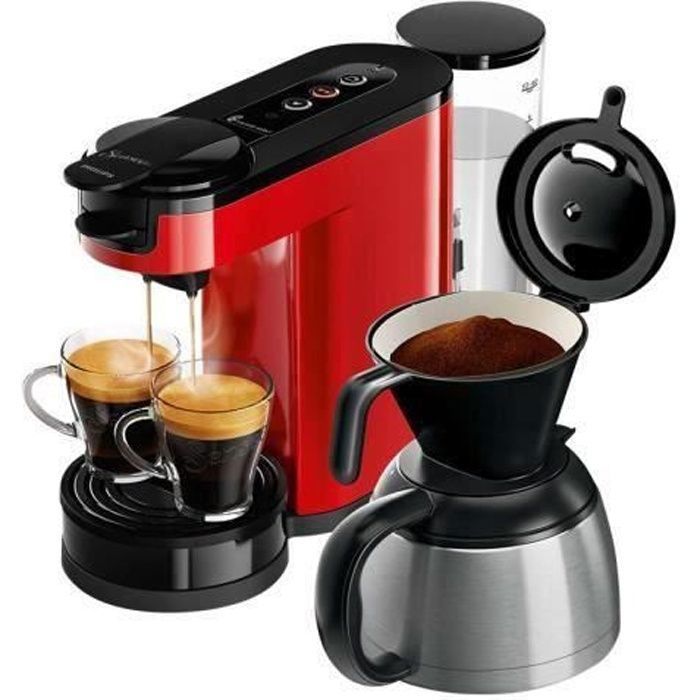 Philips Senseo Switch HD6592 Machine à café 1 bar 7 tasses rouge monza