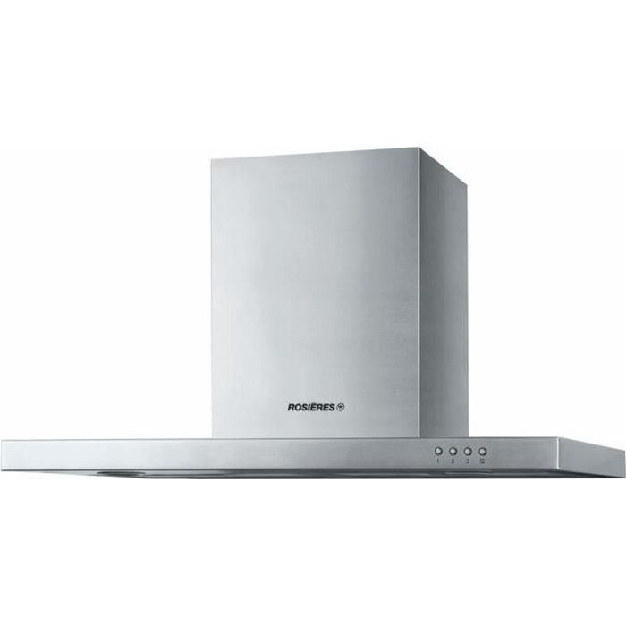 ROSIERES RMB9600/1IN - Hotte décorative - 642,4m3/h max - 70 dB max - 3 vitesses - L90cm - Inox
