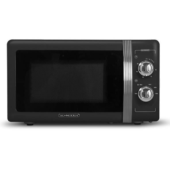 SCHNEIDER - SMW20VMB - Micro-Ondes Vintage - Monofonction - 20 Litres - 700 Watts - Coloris Noir