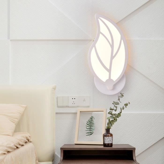 10W Applique Murale Frome de Feuille Lampe Murale LED Intérieur Blanc Froid