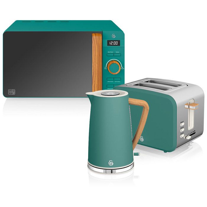 Set petit-déjeuner bouilloire grille-pain micro-ondes 20L Nordic Vert SWAN STRP1060GRENEU Verde 44294