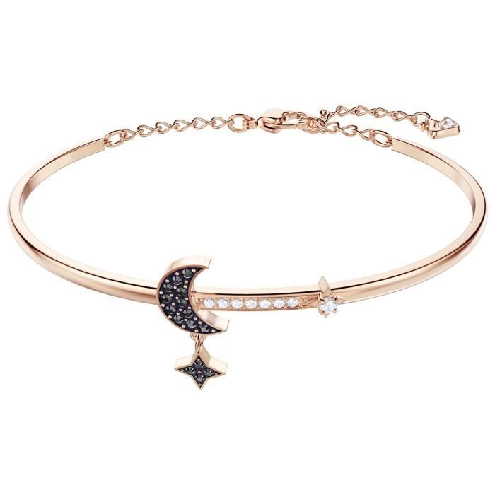 Bague - Anneau - Swarovski - Bracelet jonc Swarovski Duo Moon rosé