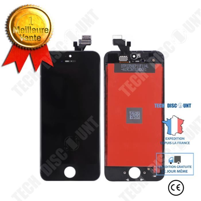 TD® Ecran iPhone 6S Noir Complet TEENO + Outils Bouton Home Écouteur Interne Caméra+Verre Trempé