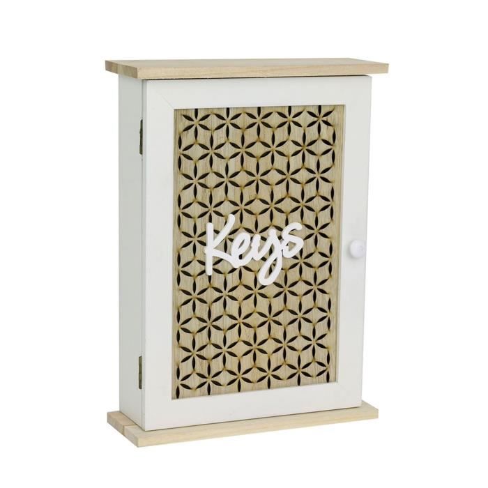 Boîte à clés bois Keys -20 x H. 28 cm - Blanc