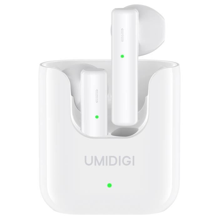 Ecouteurs Sans Fil UMIDIGI AirBuds U TWS avec Étui de Charge Bluetooth 5.1 Blanc