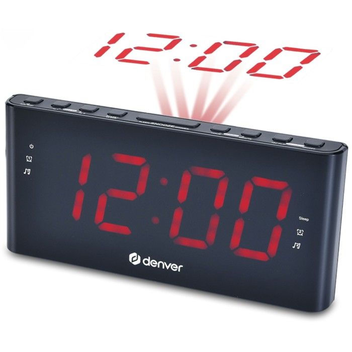 Radio-réveil - DENVER - CPR-710 - Projection de lheure - Tuner FM - Couleur Noir