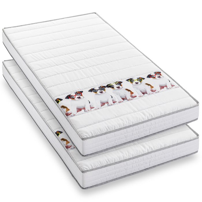 Puppy Love - Lot de 2 matelas mousse 90x190. Soutien Mi-ferme. Épaisseur 10cm –  Fabriqué en Belgique