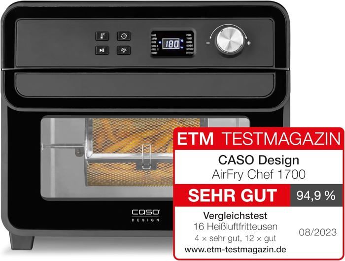 Caso 3000 AirFry Chef 1700W 22L 12 in 1 Oven / Oil-Free Fryer | Malaysia