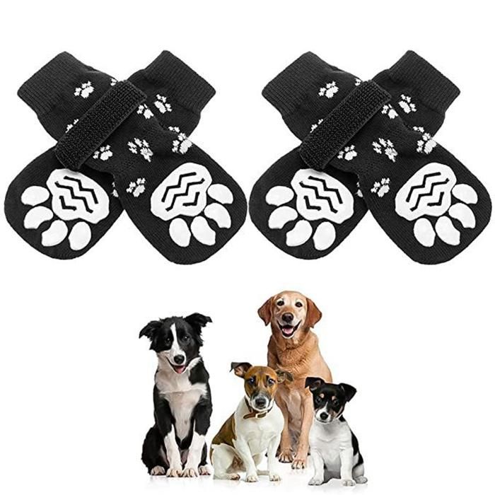 Comparer les prix de Chaussettes Antidérapantes pour Chien avec Sangles Réglables Idéales pour Intérieur et Sols Glissants