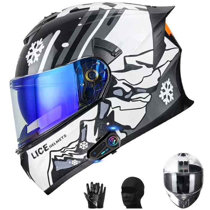 Casque Intégral Moto Maciun - Adulte, Anti-buée, Doublure Amovible, Coque ABS (M/L/XL/XXL)