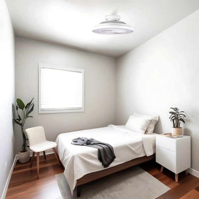 SALMY Ventilateur de Plafond Blanc avec Lumière Wifi Ø59 cm - Ols Original