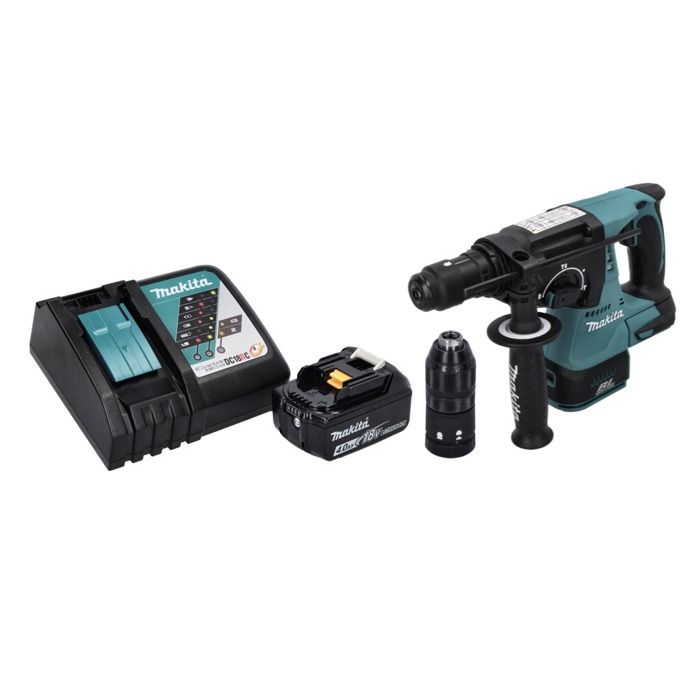 Makita DHR 243 RT1 Marteau perforateur sans fil 18 V SDS plus Brushless + 1x batterie 5 0 Ah + chargeur - vue 5