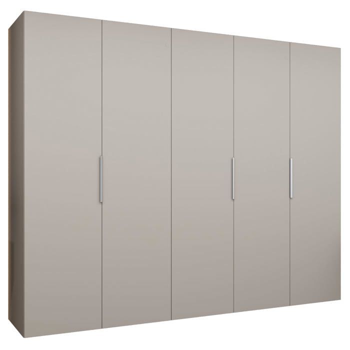 Armoire Marbella 2 Avec Miroir - Dimensions 200x202x52 Cm, Corps Noir, Poignées Cachemire, Rangement Moderne Pour Salon - 10