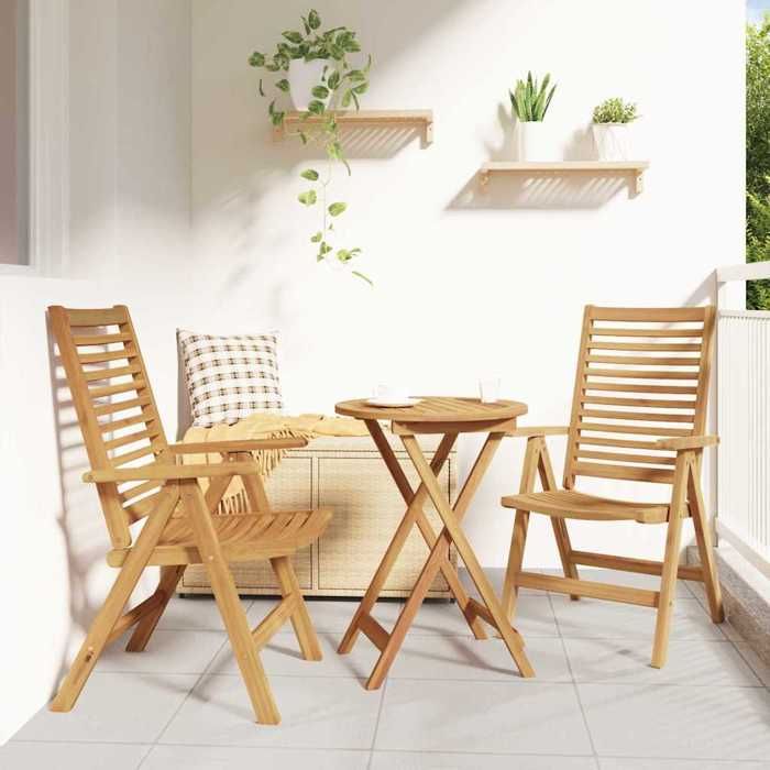 vidaXL Chaises de Jardin en Teck 2 Pièces - vue 2