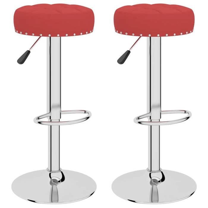 Chaises de bar CLOUD lot de 2 Tabourets Hauts Siège Haut rouge bordeaux tissu LV692