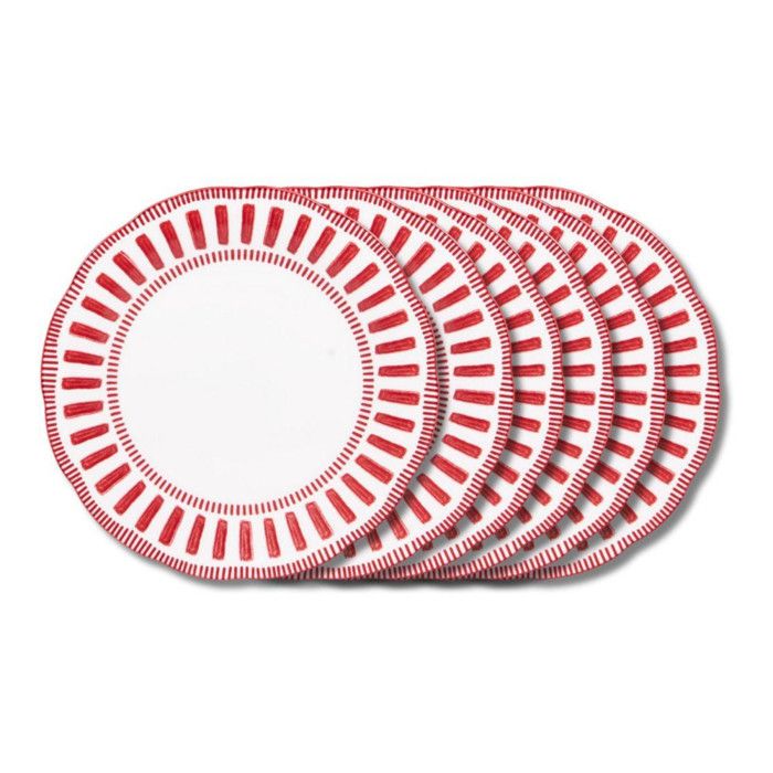Assiette plate Napoli rouge 27 cm (lot de 6) - Table Passion