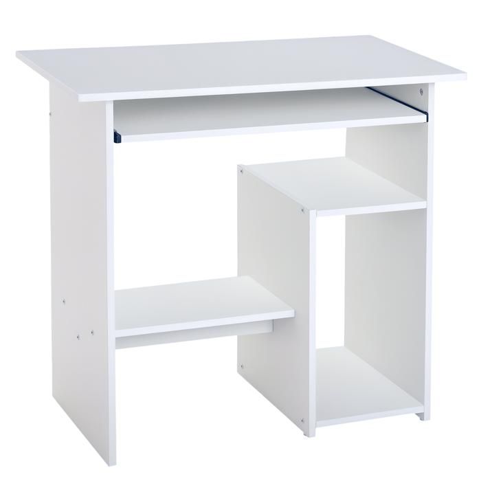 Bureau dordinateur - HOMCOM - plateau pour clavier et support de moniteur - panneau de particules - 80 x 45 x 75 cm - blanc