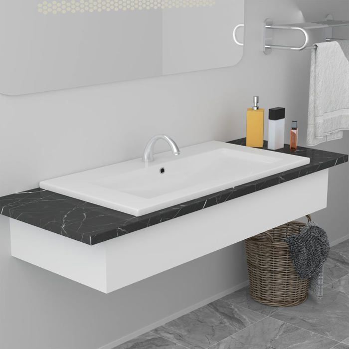 (Blanc)Lavabos - Magnifique Lavabo encastré 81 x 395 x 185 cm Céramique Blanc 81894