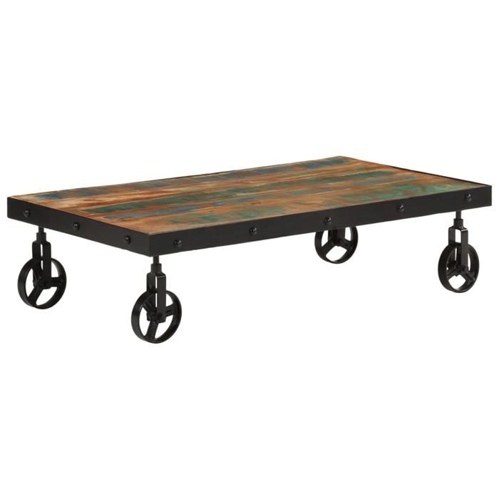 (Brun)Petite Table basseVIDAXLArmoire basse de salon roulettes bois de récupération massif 100x55x26cm Mgnifique444972