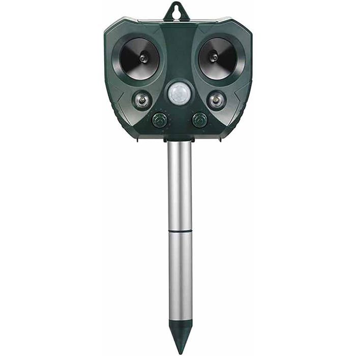Répulsif à insectes à ultrasons à énergie solaire résistant à la pluie avec lampe torche adapté aux jardins fermes et vergers