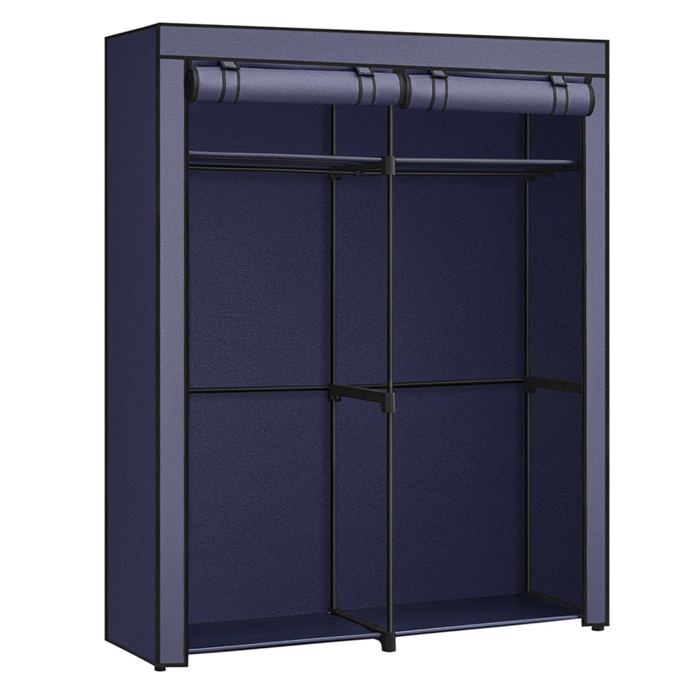 Armoire de rangement - HELLOSHOP26 - Penderie portable - 140 x 43 x 174 cm - Couleur bleu - 2 tringles Armoire de rangement - HELLOSHOP26 - Penderie portable - 140 x 43 x 174 cm - Couleur bleu - 2 tringles