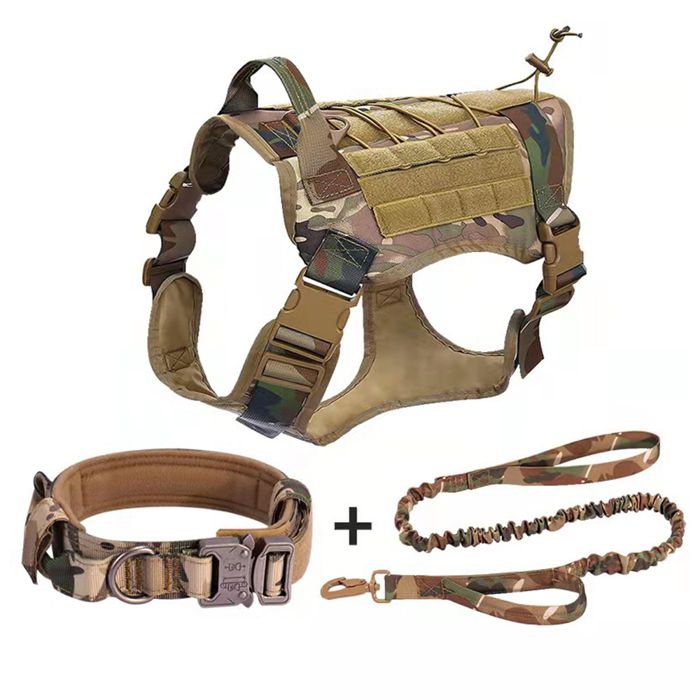 Harnais militaire chien pochette patch gilet tactique sans traction grande taille entraînement randonnée Label