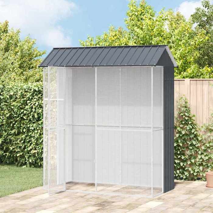 Cage pour oiseaux - vidaXL - Anthracite - Acier galvanisé - 215 x 110 x 247 cm