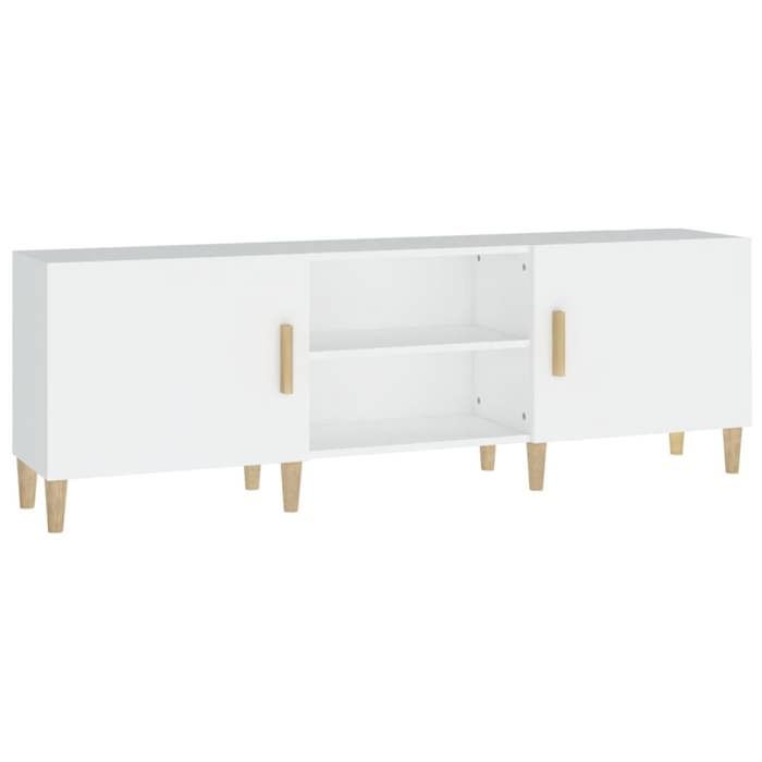 “Winter SaleTOP Armoire TV classique Blanc - Meuble TV Blanc 150x30x50cm - bois dingénierie PRO86547