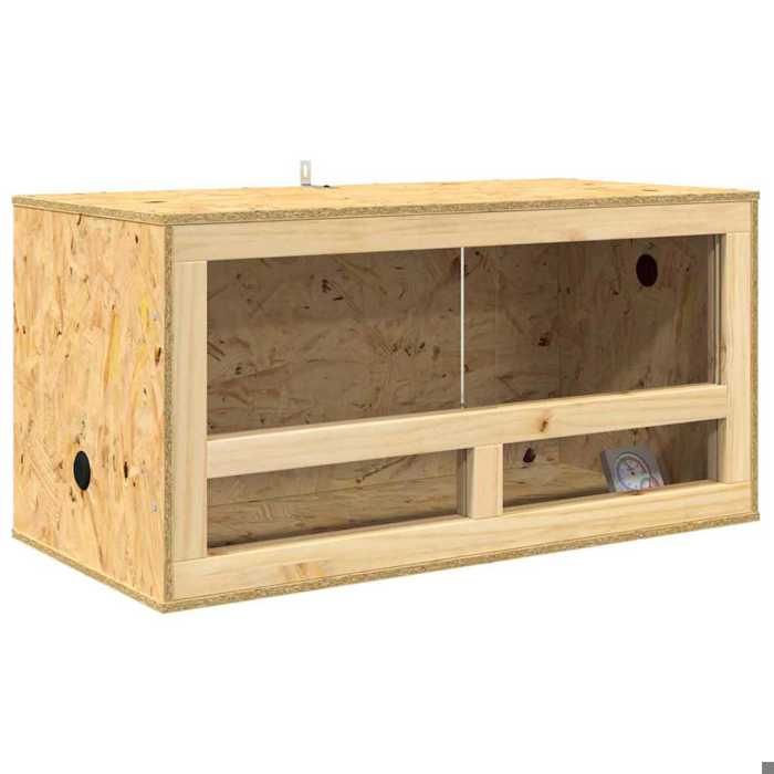 Terrarium en OSB - vidaxl - 80x40x40 cm - Marron - Matériau: OSB - Finition: Mat - Usage intérieur - Thermomètre inclus