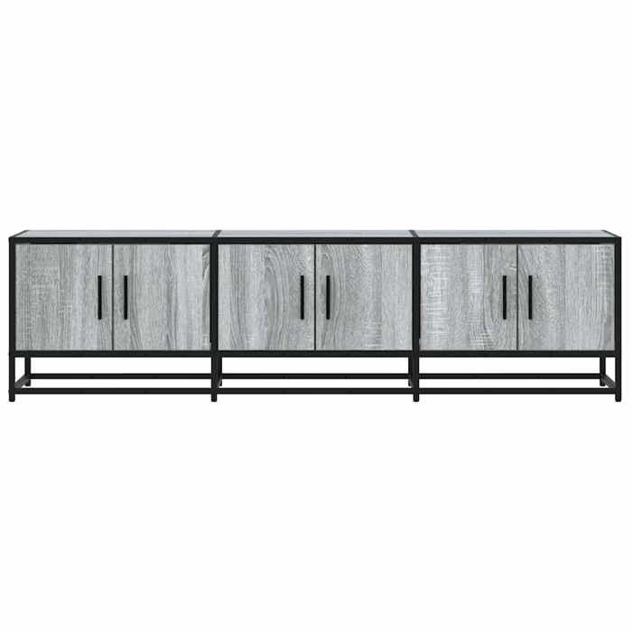 Cabinet TV - Gris - Meuble TV pour Télévision - 1 PC - sonoma gris 150x35x41 cm bois dingénierie et métal T1701
