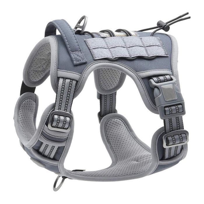 Gilet de travail chien tactique 35cm x 29cm x 1.7 cm nylon réglable poches multiples harnais intégré pour grand chien dressage