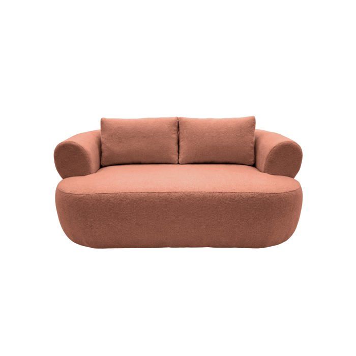 ELLY - Canapé droit tissu chenille 2 places Terracotta ELLY - Canapé droit tissu chenille 2 places Terracotta