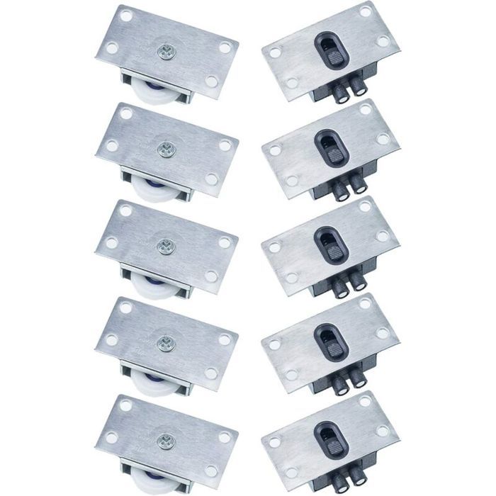 5 paires Galet de Roulement de Porte Coulissante Roues à Rouleaux pour Meubles de Fenêtre Anti-rouille Muet Pas Facile à Porter