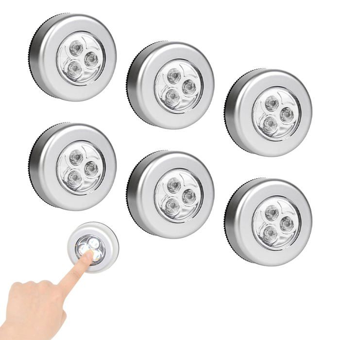 Lampe LED Adhésif 6 PCS - Spot Sans Fil Veilleuse Autocollant Placard Entrée Cuisine - Éclairage ALURRA