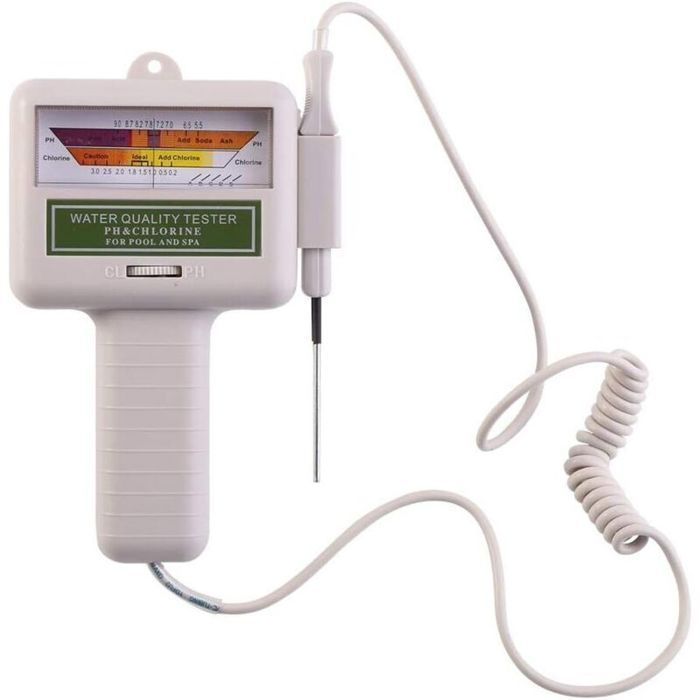Testeur deau - OKZ - 2-en-1 - Mesure pH et chlore - Grand écran - Pour piscine et spa