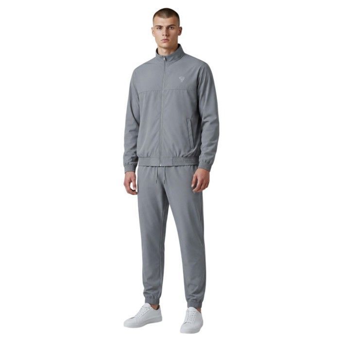 Bill Tornade Ensemble sportswear homme Bill Tornade – Veste zippée à col montant et pantalon coupe droite Tallil Gris Homme