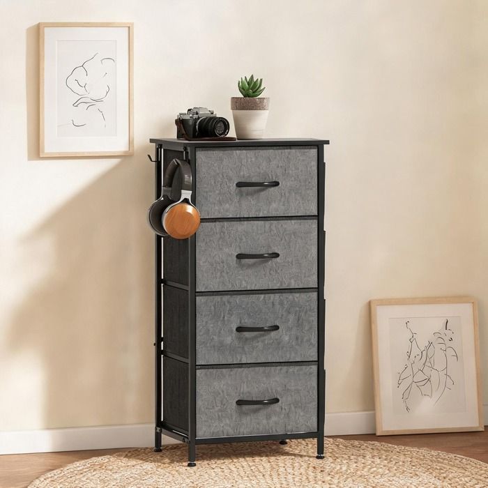 Colonne De Salle De Bain Armoire De Salle De Bain en Tissu non tissé Gris 45 x 30 x 94.5 cm
