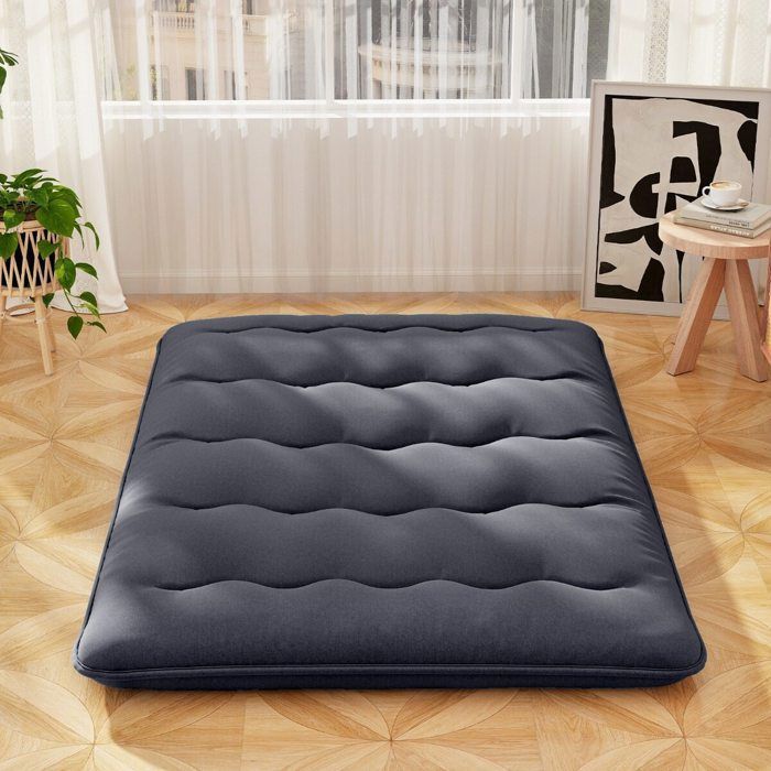 Matelas futon en microfibre matelas de sol pliable et portable avec housse lavable pour chambre salon ou camping