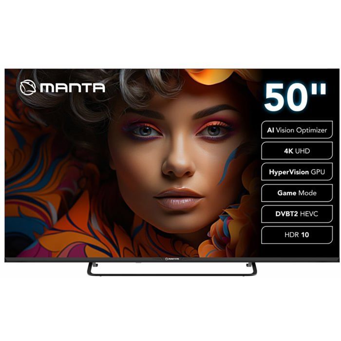 Téléviseur LED Ultra HD noir Manta 50 VIDAA Smart TV Wi Fi intégré Bluetooth HDR10 60 Hz 3 HDMI