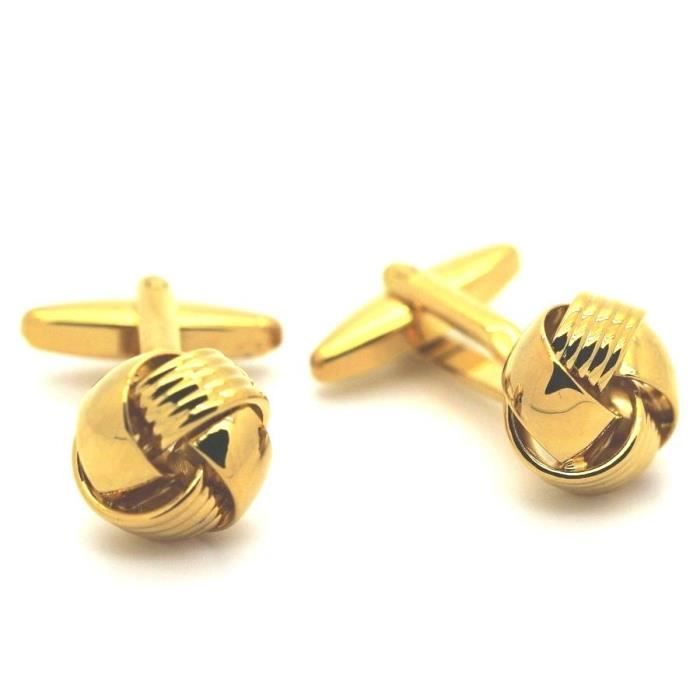 BOUTONS DE MANCHETTES DOUBLE NOEUD BLEU