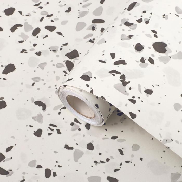 Rouleau vinyle adhésif terrazzo anti-dérapant étanche 60 cm x 4 m - 40 couleurs